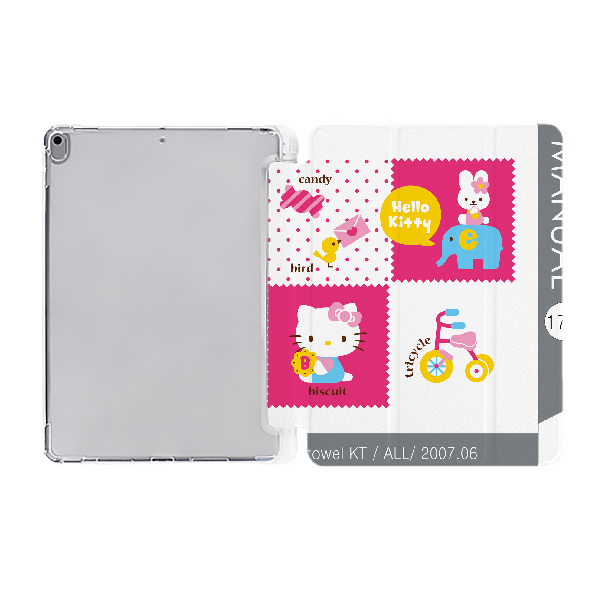 （画像用） Hello Kitty ハローキティ IPad ケース ペン収納付き 三つ折りスタンド PUレザー×シリコン 対応機種9.5/10.5/10.9インチ